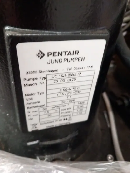 PENTAIR JUNG PUMPEN UC 10/4 BWE /2 SEWAGE LIFTING STATION