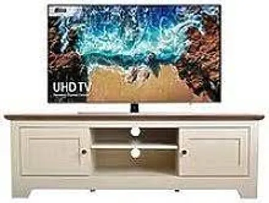 BOXED DEVON IVORY/WALNUT TV CABINET (1 BOX) RRP £289