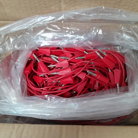 BOXED LOT OF APPROX. 90 R-TECH TEST LEADS 50CM