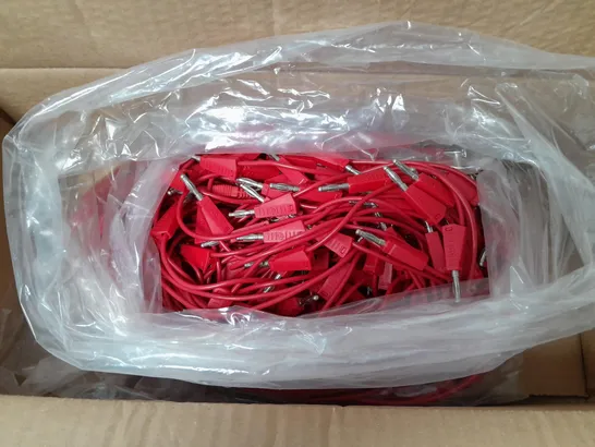 BOXED LOT OF APPROX. 90 R-TECH TEST LEADS 50CM