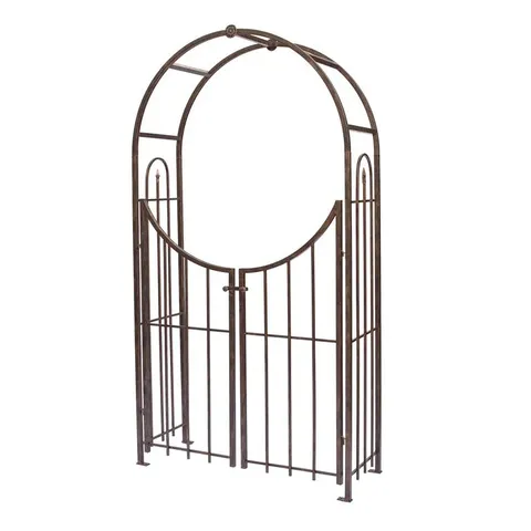 BOXED 17.27CM W × 17.2CM D STEEL GARDEN ARCHES WITH GATE