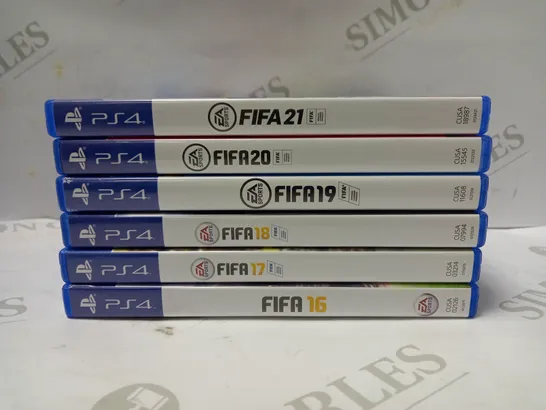 LOT OF 6 ASSORTED PS4 FIFA GAMES FROM FIFA 16' TO FIFA 21'