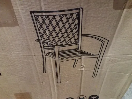 BOXED SET OF 2 BLACK METAL GARDEN CHAIRS 