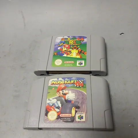 LOT OF 2 NINTENDO 64 GAME CARTRIDGES TO INCLUDE SUPER MARIO 64 AND MARIO KART 64