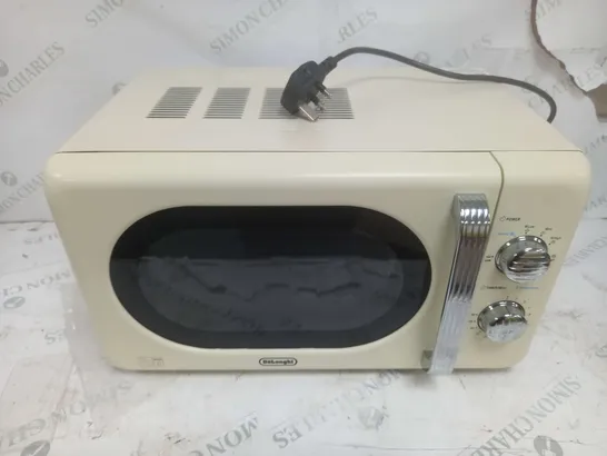 BOXED DELONGHI RETRO 20 LITRES SOLO MICROWAVE IN CREAM