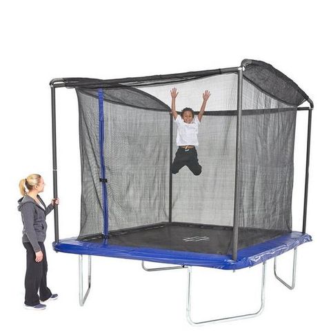BOXED SPORTSPOWER 8FT X 6FT RECTANGULAR TRAMPOLINE WITH EASI-STORE (1 BOX) AND TRAMPOLINE PARTS