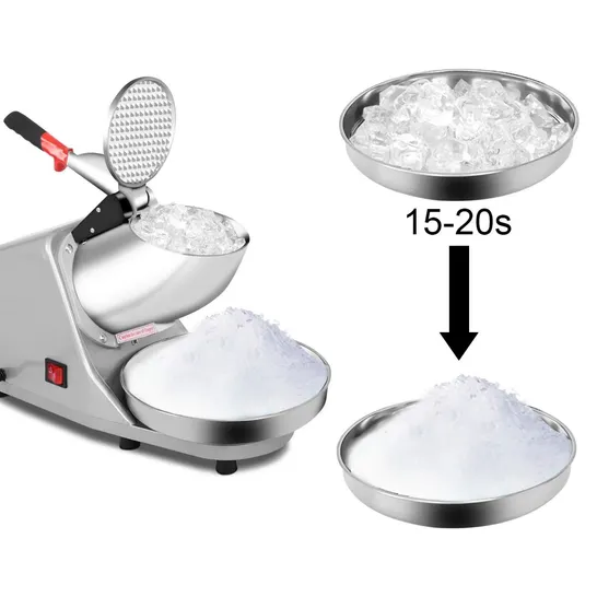 BOXED ICE CRUSHER ELECTRIC ICE SHAVER MACHINE STAINLESS STEEL SNOW CONE MAKER 200W