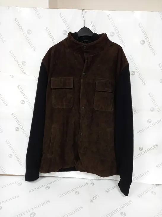 MASSIMO DUTTI JACKET IN BROWN/NAVY - XL 