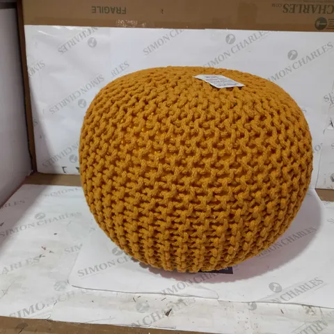 AMBROSIA KNITTED POUFEE - MUSTARD