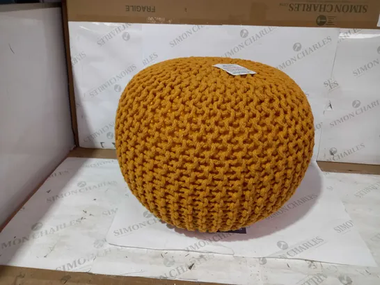 AMBROSIA KNITTED POUFEE - MUSTARD