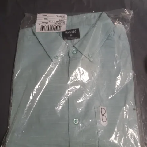 HURLEY MENS SHORT SLEEVED SHIRT MINT GREEN SIZE MEDIUM