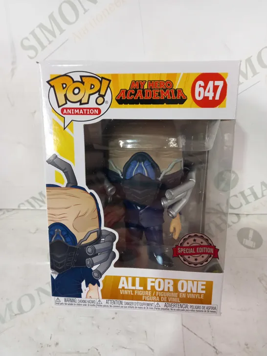 FUNKO POP ANIMATION - MY HERO ACADEMIA 647 - ALL FOR ONE VINYL FIGURE