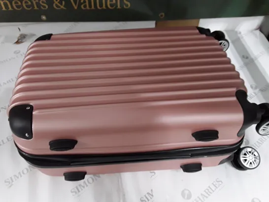 PINK HARD SHELLED WHEELED LUGGAGE CASE - 50CM TALL