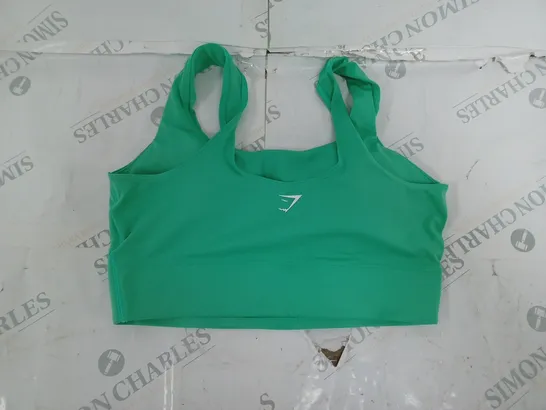 GYMSHARK LIME GREEN LOGO SPORTS BRA- MEDIUM