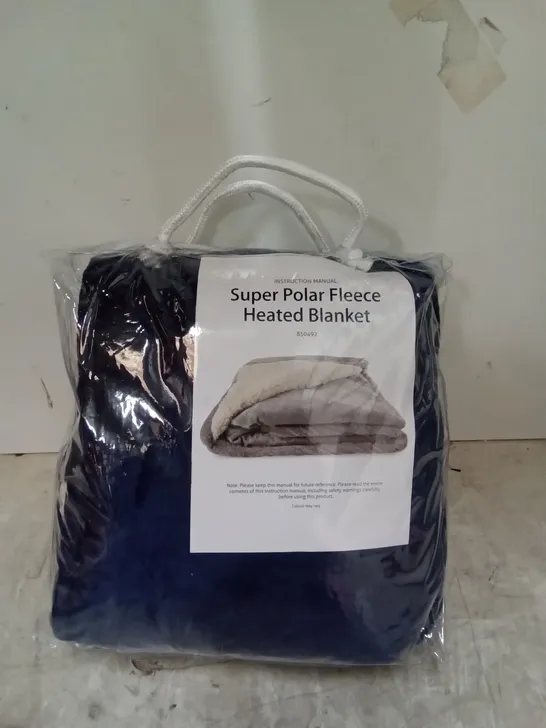 BOXED SUPER POLAR FLEECE HEATED BLANKET ( BLUE )