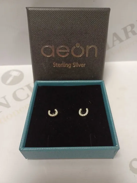 AEON STERLING SILVER HORSE SHOE STUD EARRINGS 