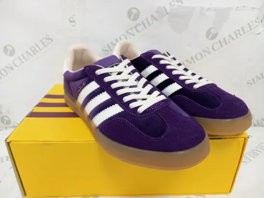 BOXED PAIR OF ADIDAS X GUCCI GAZELLES IN SUEDE PURPLE - UK 6 1/2