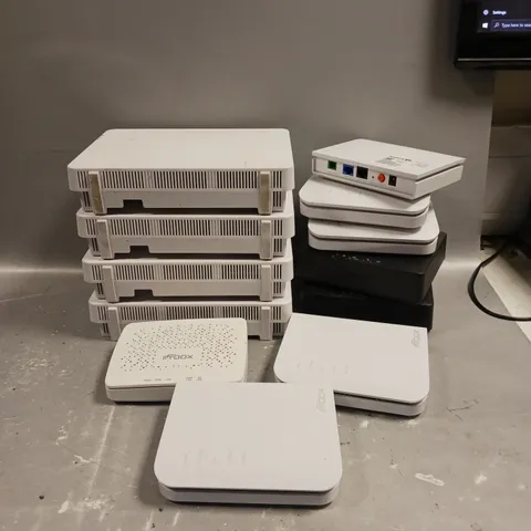 LOT OF ASSORTED HOUSEHOLD ITEMS TO INCLUDE LCOTERA RESIDENTIAL WIFI 6 ETHERNET ROUTER , ADTRAN SDX 622V  , ETC