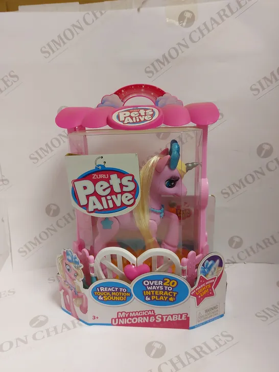 BRAND NEW PETS ALIVE MY MAGICAL UNICORN AND STABLE AGES 3+