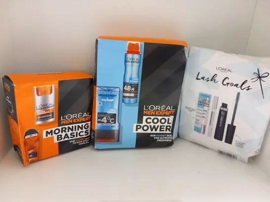 FIVE ASSORTED L'OREAL PRODUCTS TO INCLUDE; COOL POWDER, MORNING BASCIS AND LASH GOALS