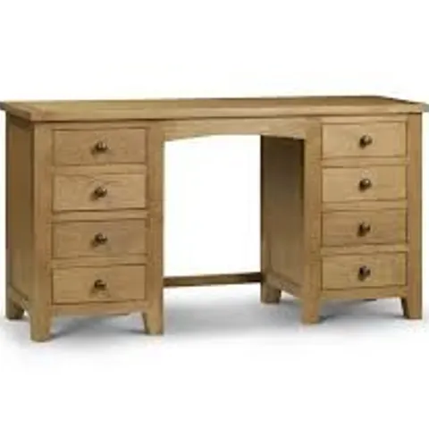 BOXED GRADE 1 MARLBOROUGH WAXED OAK TWIN PEDESTAL DRESSING TABLE 