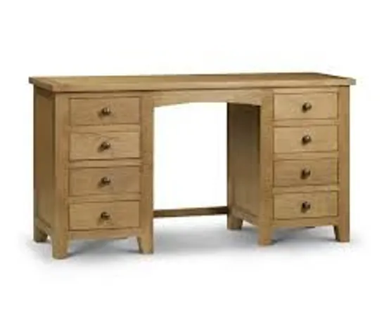 BOXED GRADE 1 MARLBOROUGH WAXED OAK TWIN PEDESTAL DRESSING TABLE 