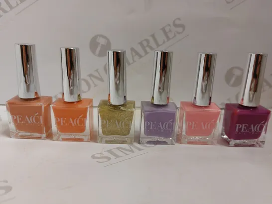 BOX OF APPROX 20 PEACH NAIL POLISH IN ASSORTED COLOURS