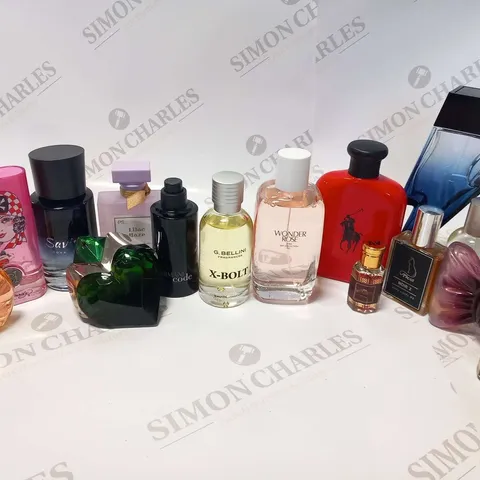 APPROXIMATELY 26 ASSORTED UNBOXED FRAGRANCES TO INCLUDE; LOCCITANE, ED HARDY, MUGLER, ARMANI, POLO AND VIKTOR AND ROLF