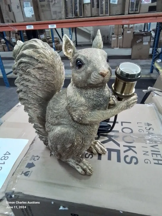 A BOXED SQUIRREL TABLE/DESK LAMP