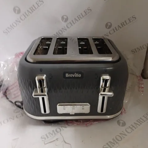 BOXED BREVILLE CURVE COLLECTION GREY 4 SLICE TOASTER 