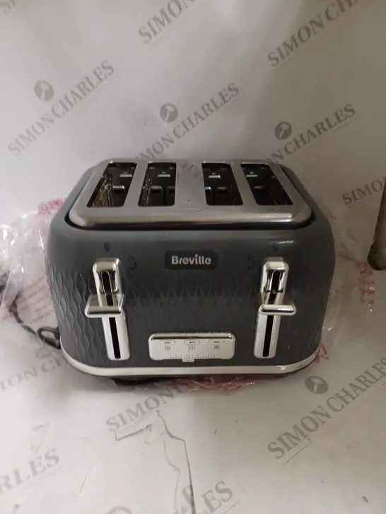 BOXED BREVILLE CURVE COLLECTION GREY 4 SLICE TOASTER 