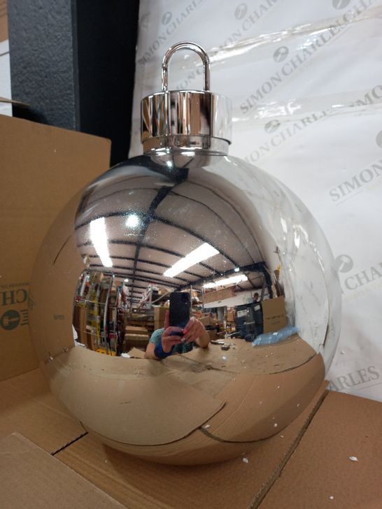 HOME REFLECTIONS PRE-LIT OVERSIZED FAIRY LIGHT GLASS BAUBLE - SILVER
