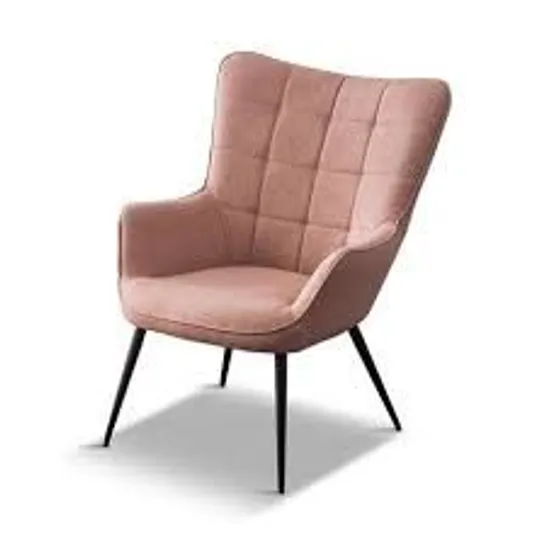 BOXED DESIGNER VERA PINK FABRIC OCCASIONAL CHAIR