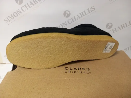 BOXED CLARKS ORIGINALS WEAVER BLACK SUEDE SIZE 9.5 