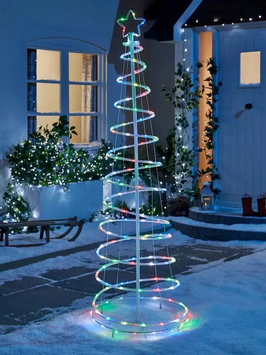 BOXED DESIGNER 1.8M DIGITAL LED SPIRAL ROPE LIGHT TREE RRP £109.99