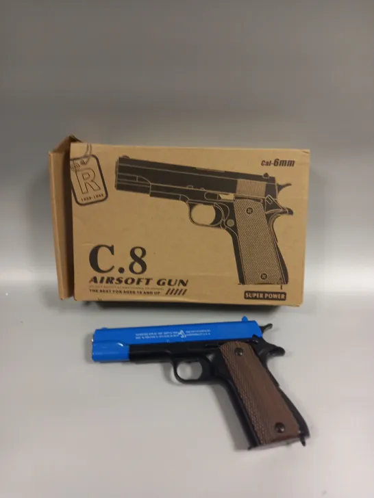 BOXED C.8 CAL-6MM AIRSOFT GUN - COLLECTION ONLY 