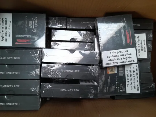 BOX OF APPROXIMATELY 25 X JOMO TECH TOMAHAWK ELECTRONIC CIGARETTES (COLOURS MAY VARY) - COLLECTION ONLY