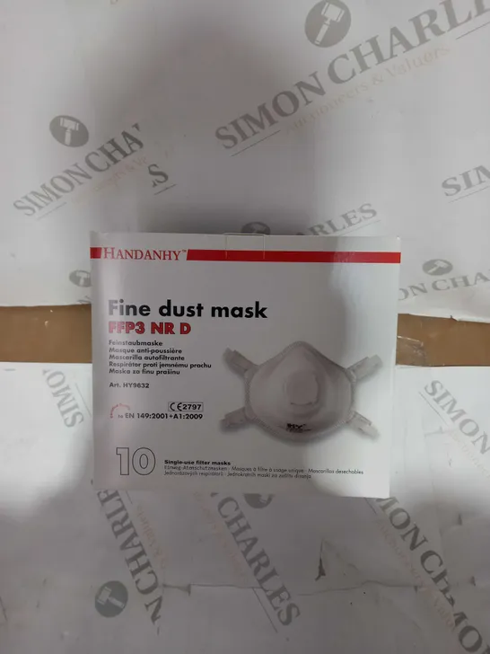 BOX OF 10 HANDANHY FINE DUST MASK - FFP3 NR D 