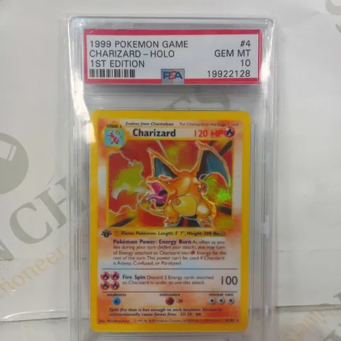 PROXY PSA FRAMED TRADING CARD - CHARIZARD HOLO 1ST EDITION (1999)- REPLICA