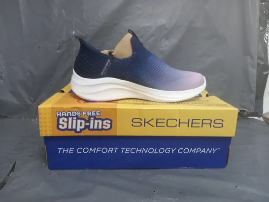 SKECHERS HANDS FREE SLIP INS TRAINERS NAVY/PURPLE SIZE 5