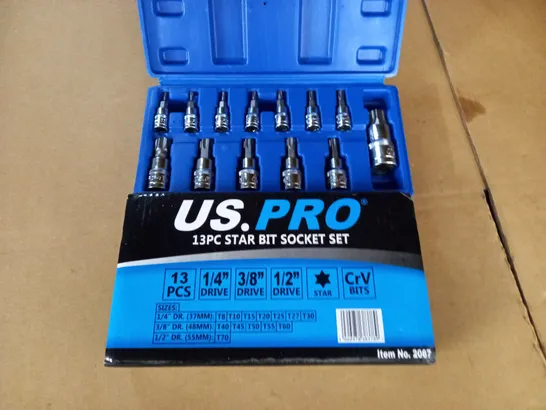 US.PRO 13-PIECE STAR BIT SOCKET SET