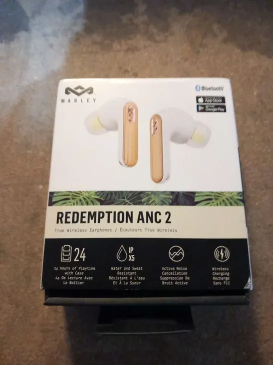 BOXED HOUSE OF MARLEY REDEMPTION ANC 2 TRUE WIRELESS BLUETOOTH EARPHONES