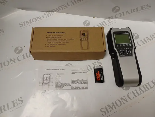 BOXED ELECTRONIC WALL STUD FINDER - MODEL TH550 - WITH LCD DISPLAY, BATTERY AND INSTRUCTIONS