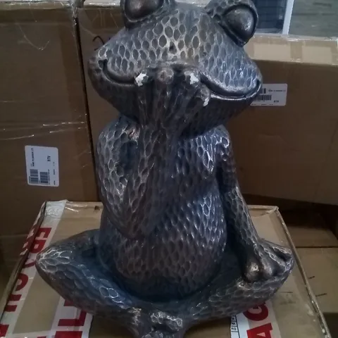 BOXED SPEAK NO EVIL GARDEN FROG STATUE 