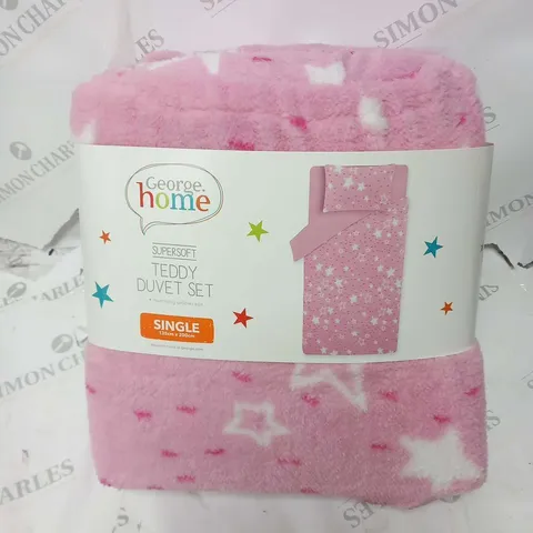 PALLET OF APPROXIMATELY 50 BRAND NEW HOME SUPERSOFT TEDDY DUVET SETS SINGLE 135CM X 200CM