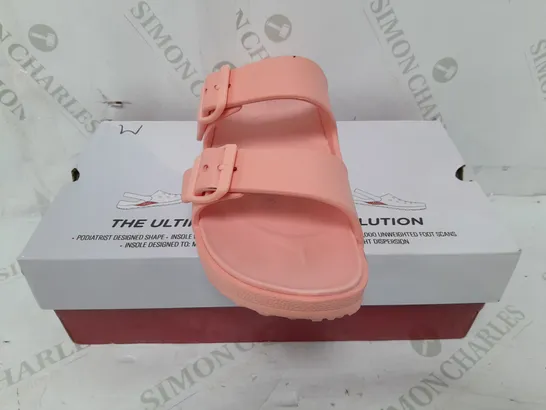 BOXED SKECHERS FOAMIES OPEN TOE SANDALS IN CORAL SIZE 6