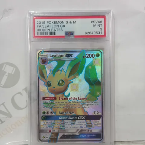 POKÉMON FRAMED AND GRADED COLLECTIBLE TRADING CARD - LEAFEON GX (2019 HIDDEN FATES)