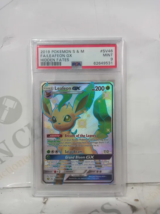 POKÉMON FRAMED AND GRADED COLLECTIBLE TRADING CARD - LEAFEON GX (2019 HIDDEN FATES)