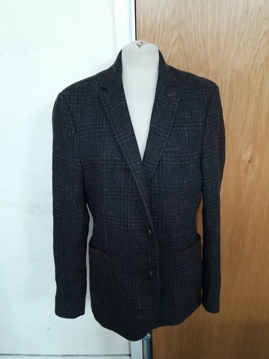 TED BAKER WOOL BLAZER JACKET IN DARK GREY SIZE S