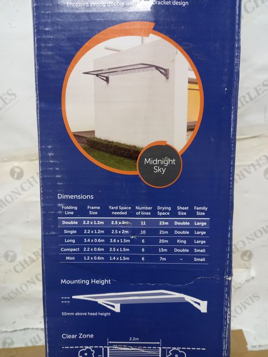 HILLS WALL MOUNTED DOUBLE FOLDING FRAME WASHING LINE - MIDNIGHT SKY